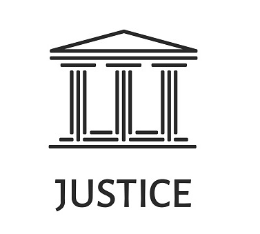 the logo of the courthouse with the caption justice